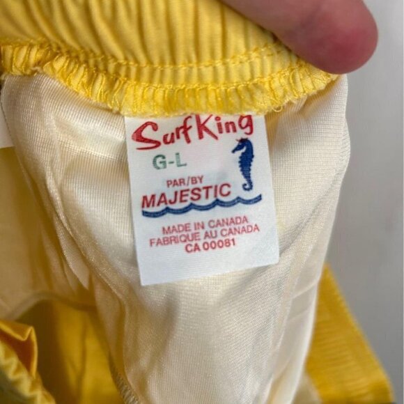 Surf King retro water shorts. Size large. Hidden pocket. So fun!! Lined. - Picture 5 of 7
